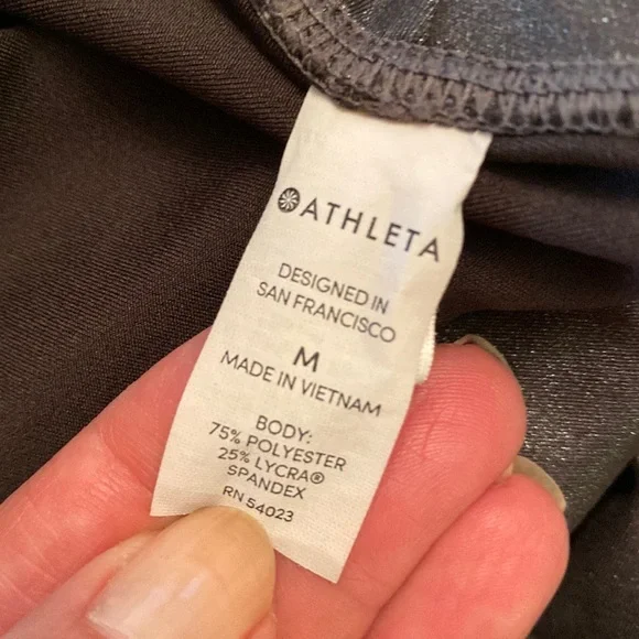 Athleta Elation High Rise Gray Silver Shimmer Leggings M - Picture 7 of 13